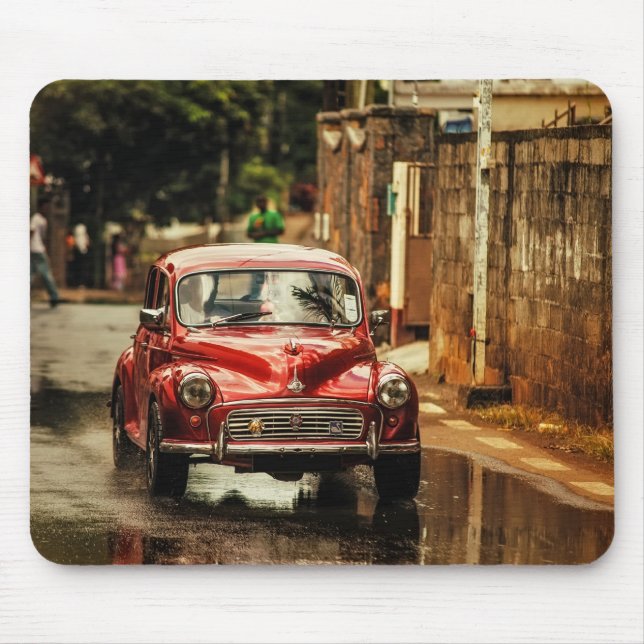 Mousepad RetroMobile vermelho. Menor de Morris (Frente)