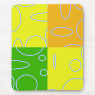 Mousepad Retrospectivo Quad Amarelo Verde Geométrico