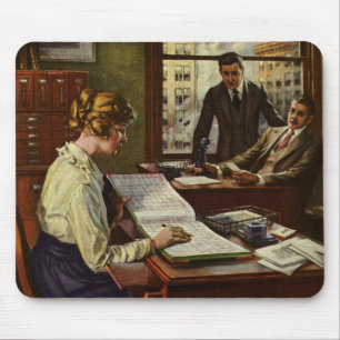 Mousepad Reunião Empresarial Vintage, Escritório com Execut