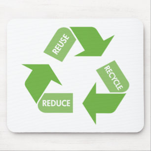 Mousepad Reusar verde do reciclar reduz-se