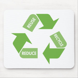 Mousepad Reusar verde do reciclar reduz-se