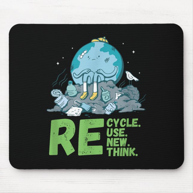Mousepad Reutilização do reciclar Renovar Repensar a Terra  (Frente)