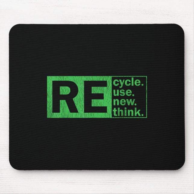 Mousepad Reutilização do reciclar Renovar Repensar Proteção (Frente)