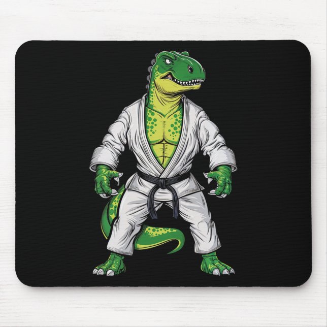 Mousepad Rex Artes Marciais Dinossauro Jiu-jitsu Bjj Caratê (Frente)