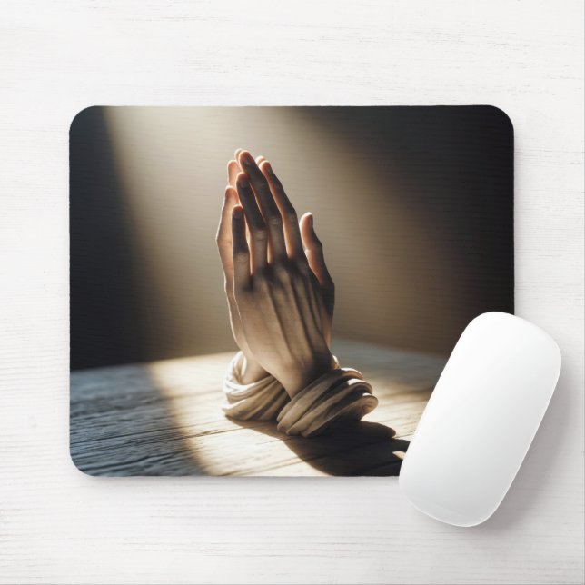 Mousepad Rezando Mãos Ao Sol (Com mouse)