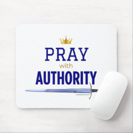 Mousepad Rezar com Autoridade - Coroa e Espada
