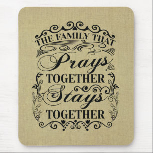 Mousepad Rezos Familiares Juntos Permanecem Juntos Dizendo 