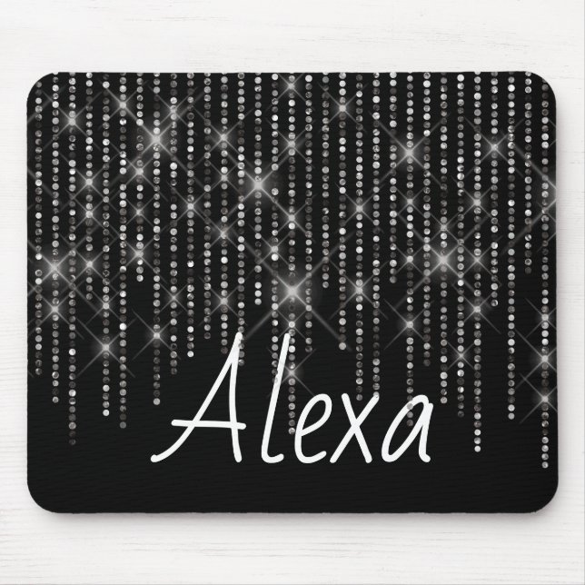 Mousepad Rhinestone Bling com Nome (Frente)