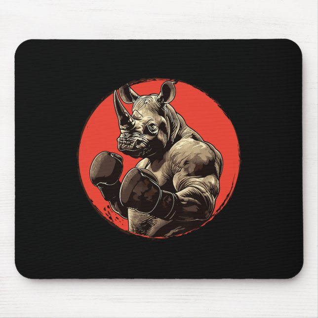 Mousepad Rhino Boxer Fighter Boxing Boxing (Frente)