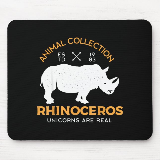 Mousepad Rhinoceros Unicorns Are Real Funny Animal  (Frente)