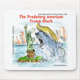 Mousepad Rick London Engraçado Trump Tubarão