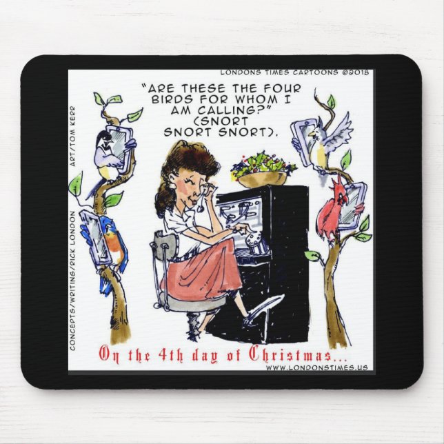 Mousepad Rick London Ernestine Pássaros Chamando Natal (Frente)