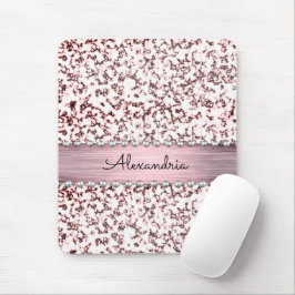 Mousepad Rico Cor-de-rosa com brilho de mármore personaliza