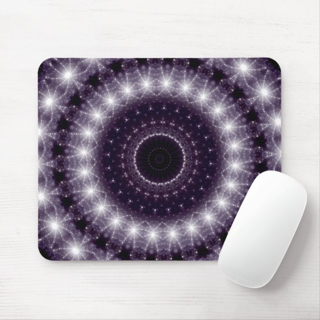 Mousepad Rico Delicar Lace redondo preto e branco (Com mouse)