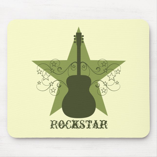 Mousepad Rico Guitar Star Swirls Mousepad, Verde (Frente)