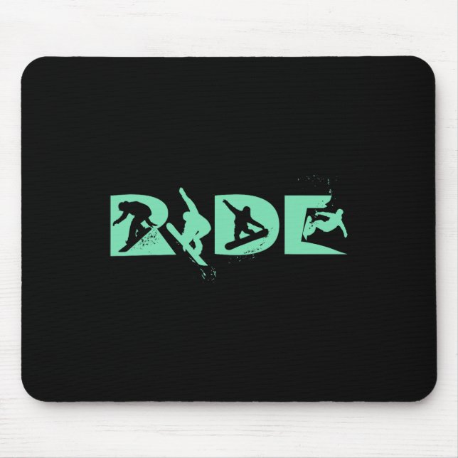 Mousepad Ride Snowboard Engraçado Snowboard Snowboarder Gif (Frente)