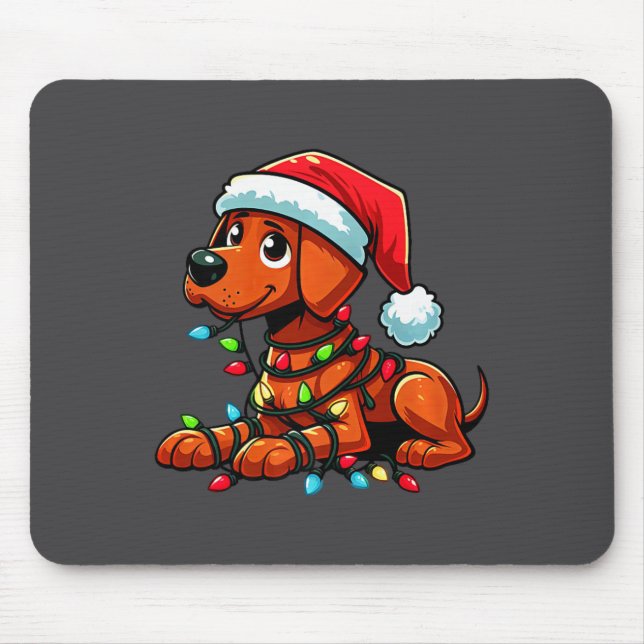 Mousepad Ridgeback, Ridgeback, Luzes de Natal Cachorro Engr (Frente)