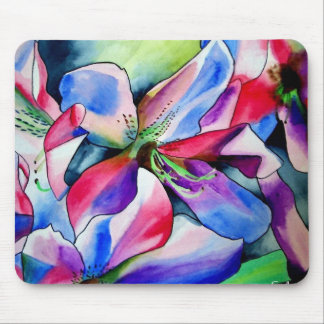 Mousepad Rinbow Azalea flor aquarela pintura