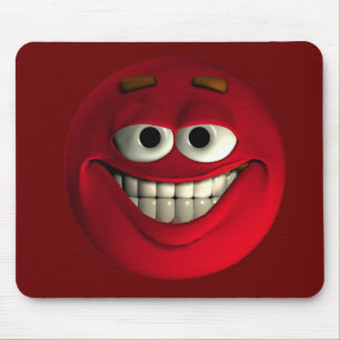 Mousepad Rindo de Emoticon Vermelho