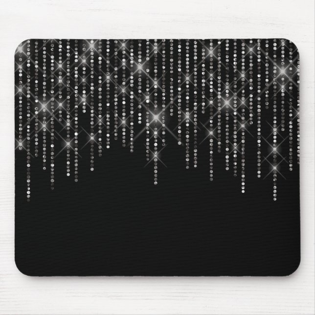 Mousepad Rinestone Bling em Preto (Frente)