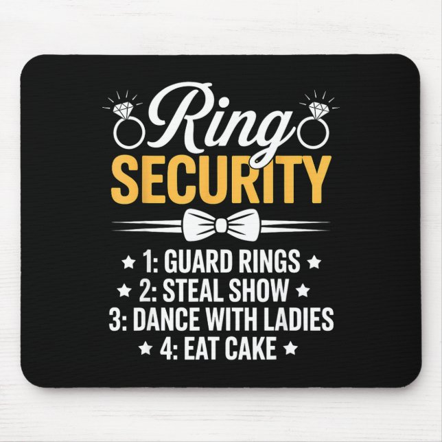 Mousepad Ring Security Wedding Party Funny Ring Bearer  (Frente)