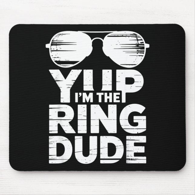 Mousepad Ring Security Wedding Party Funny Ring Bearer  (Frente)