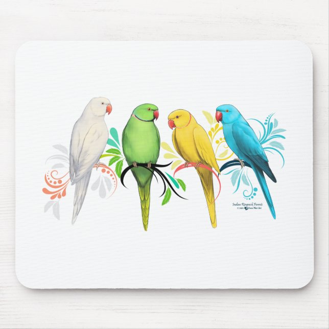 Mousepad Ringneck Parrots da Índia (Frente)