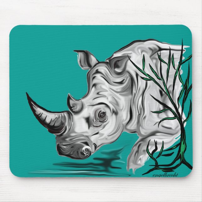 Mousepad rinoceronte branco (Frente)