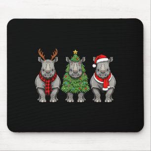 Mousepad Rinoceronte Natal Retro Papai Noel Rena Safari Ani