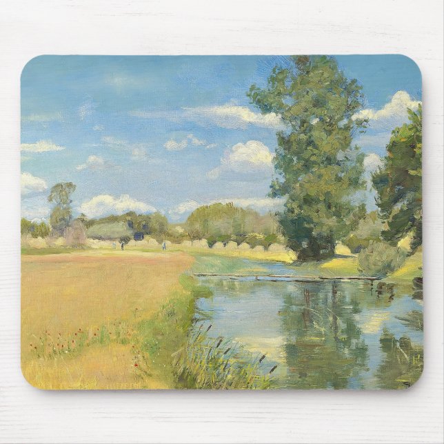 Mousepad Rio através de uma paisagem de colheita, Verão (Frente)