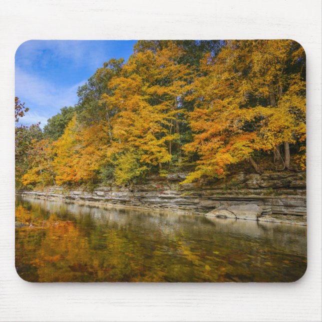 Mousepad Rio azul no outono (Frente)