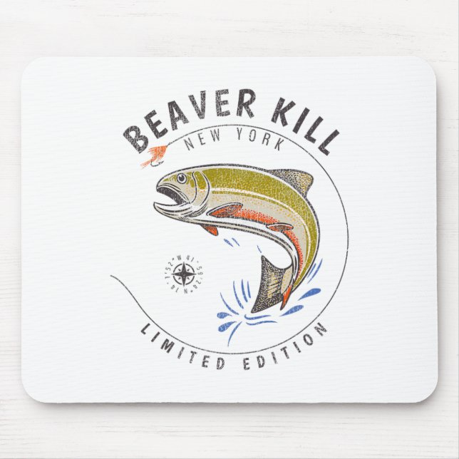 Mousepad Rio Beaverkill Nova York Pesca com Isca Artificial (Frente)