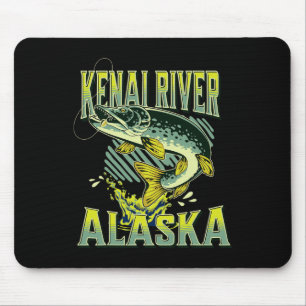 Mousepad Rio Kenai Alasca Férias de Pesca Amante da Pesca
