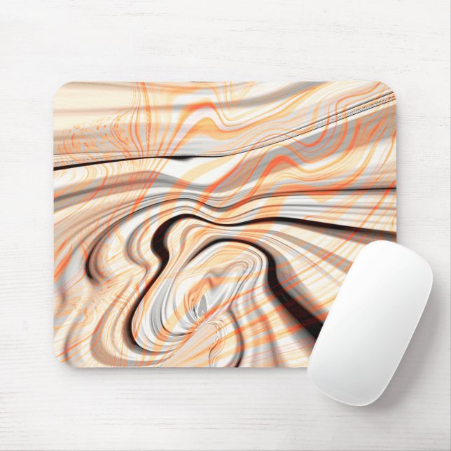 Mousepad Ripples sobre o bege creme, laranja castanho e pál (Com mouse)