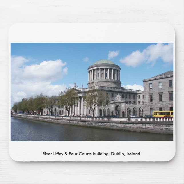 Mousepad River Liffey & Four Courts, Dublin Ireland. (Frente)