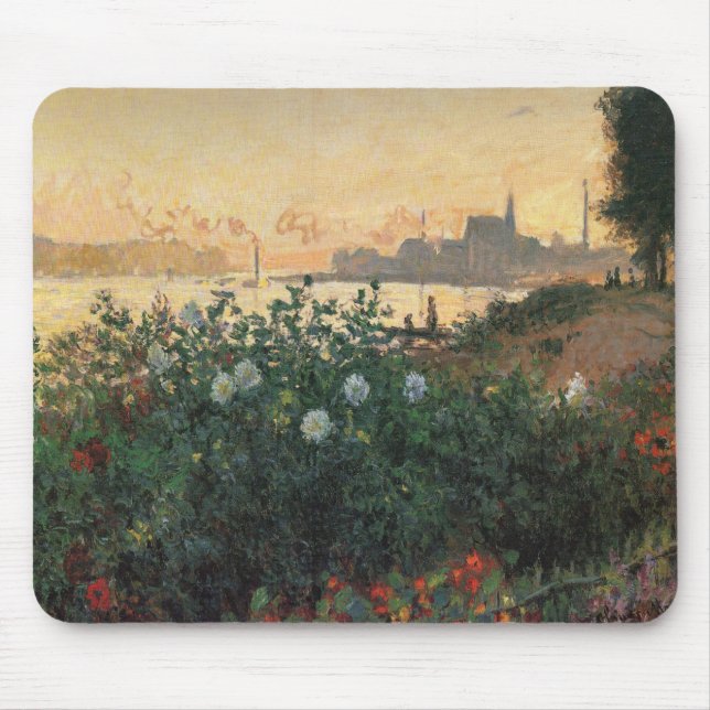 Mousepad Riverbank Flor, Argenteuil - Claude Monet - c1 (Frente)
