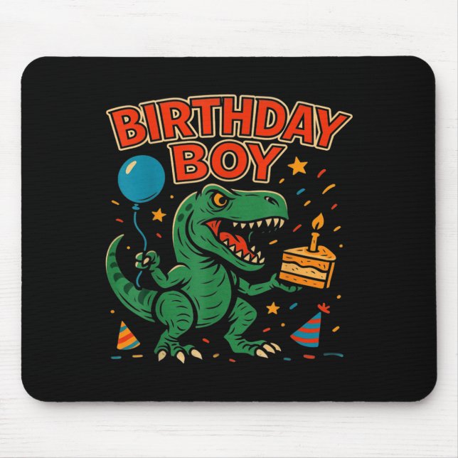 Mousepad Roaring Birthday Boy Dinosaur Celebration Design _ (Frente)