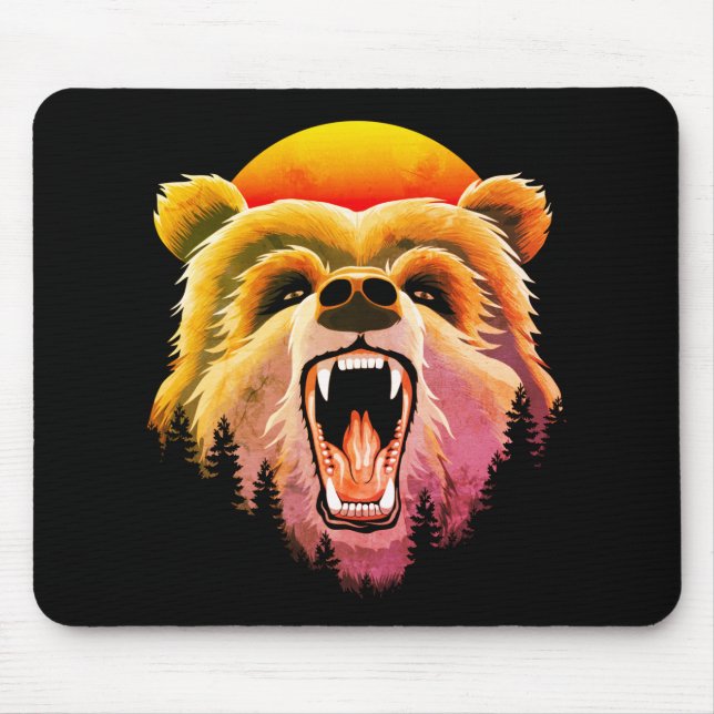 Mousepad Roaring Grizzly Bear Face (Frente)