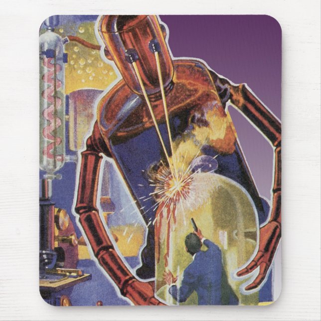 Mousepad Robô de ficção científica com olhais a laser (Frente)