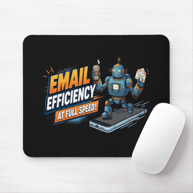 Mousepad Robô de Produtividade de E-mail Rápido (Com mouse)