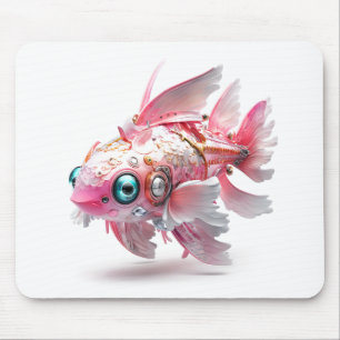 Mousepad Robô-Peixe Rosa-Gelado