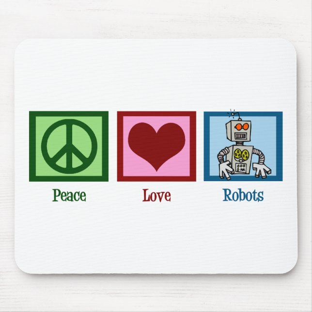 Mousepad Robôs do amor da paz (Frente)