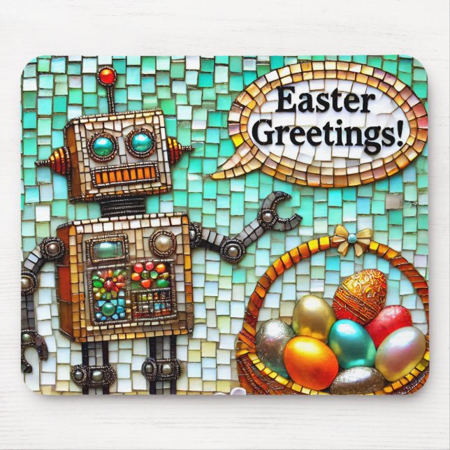 Mousepad ROBOT'S EASTER GREETINGS Eggs ~  (Frente)