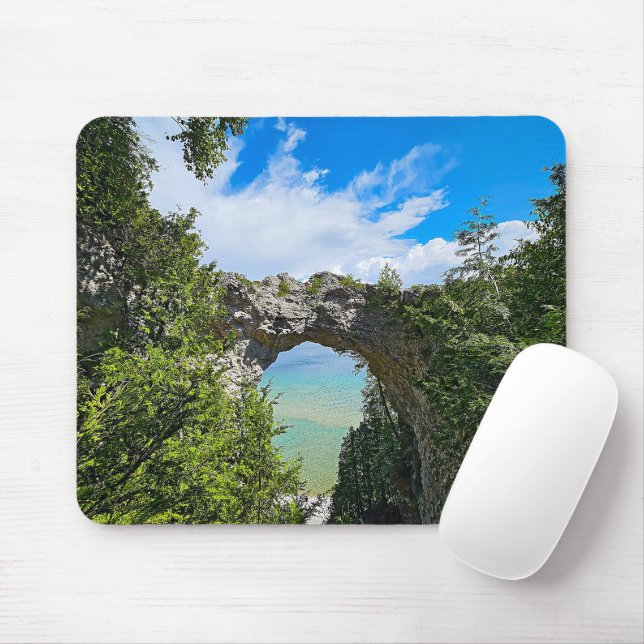 Mousepad Rocha de Arch da Ilha Mackinac (Com mouse)