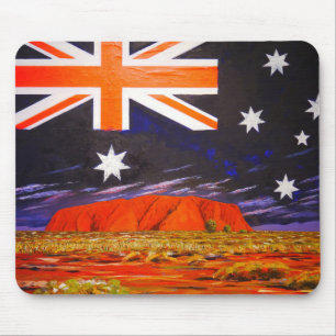 Mousepad Rocha de Ayers e bandeira do australiano