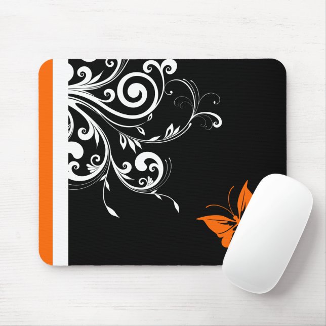 Mousepad Rochas de Borboleta Laranja (Com mouse)
