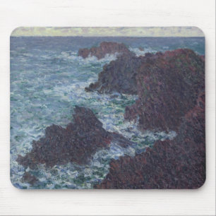 Mousepad Rochas de Claude Monet no Belle-Ile, a costa