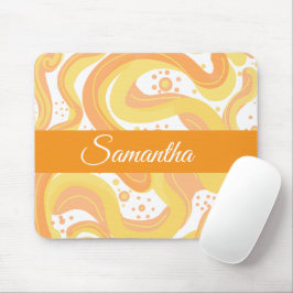 Mousepad Rochas Laranja E Amarelo Com Pontos