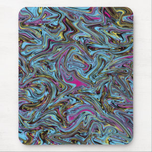 Mousepad Rochas Marbranizadas de Azul Cor-de-Rosa Preto Etc