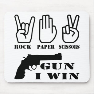 Mousepad Rock Paper Scissors Gun I Win